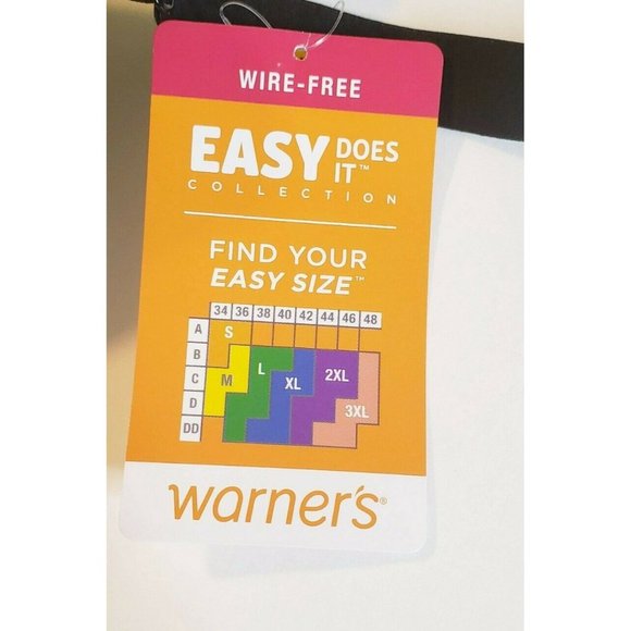 Warner's Easy Does It Collection RQ3451A Wire-Free Medium Black New with Tags - Picture 6 of 7